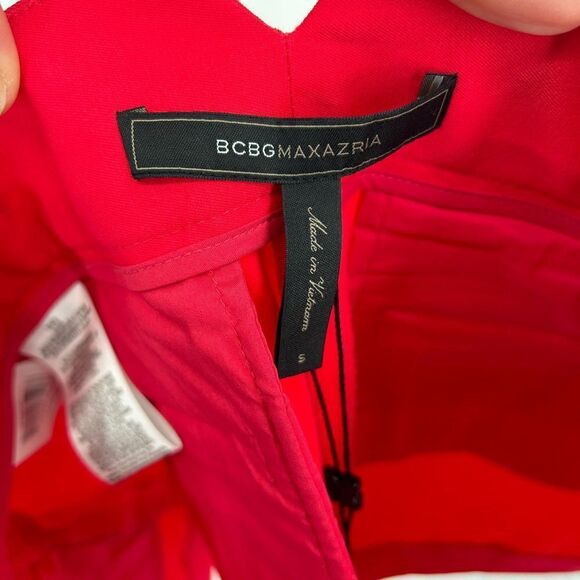 NWT BCBG Maxazria Lipstick Red Symon Cuffed Chino Shorts Size Small - Picture 5 of 6